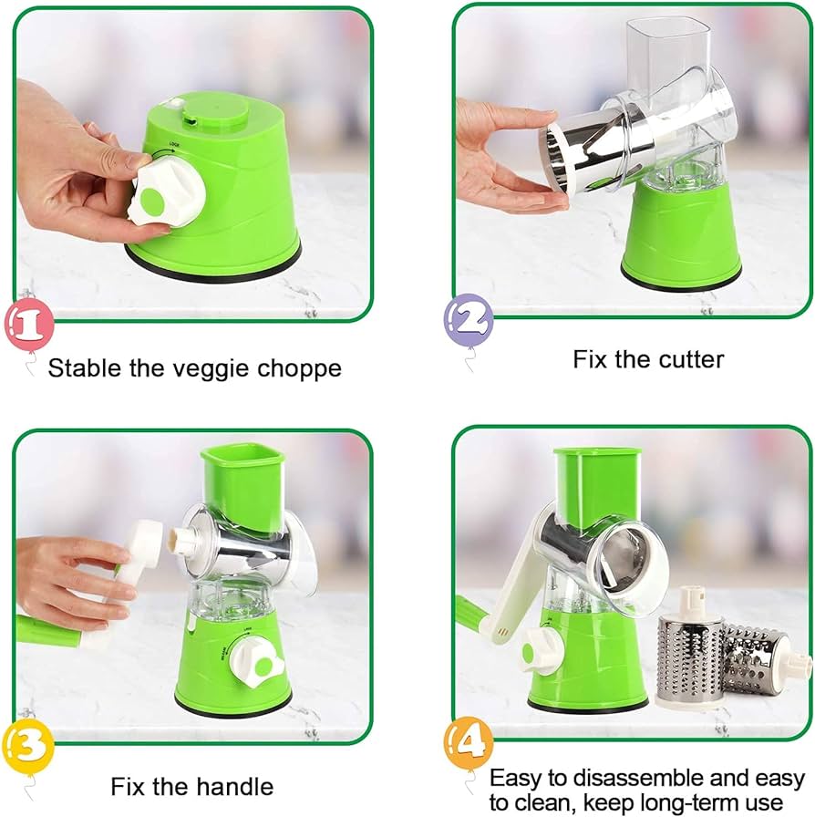 3 in 1 Rotary Grater Slicer