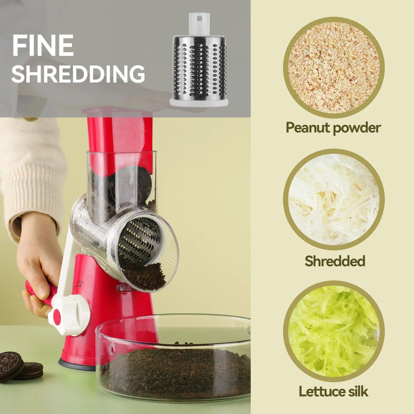 3 in 1 Rotary Grater Slicer