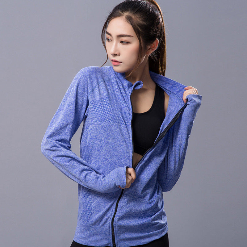 New yoga clothes sports fitness jacket long-sleeved slim slimming