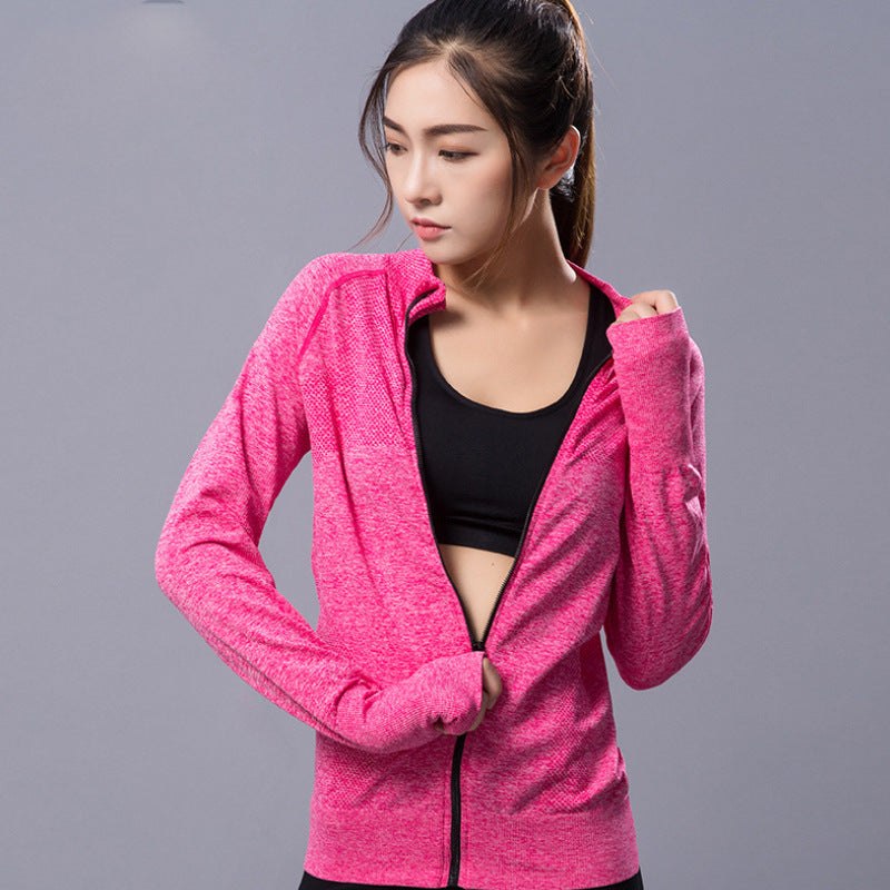 New yoga clothes sports fitness jacket long-sleeved slim slimming