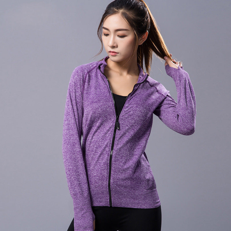 New yoga clothes sports fitness jacket long-sleeved slim slimming