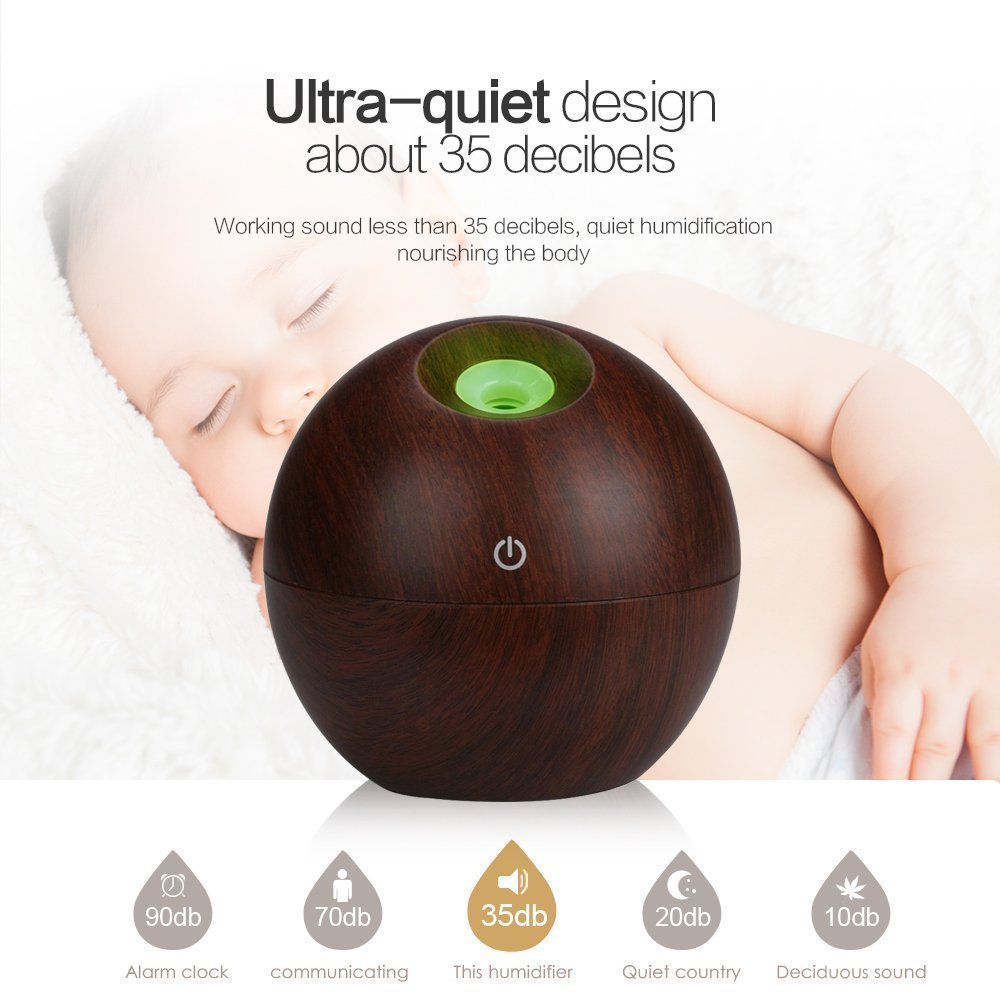 wood grain humidifier USB mini home bedroom prepaid baby mute moisturizing air purifier