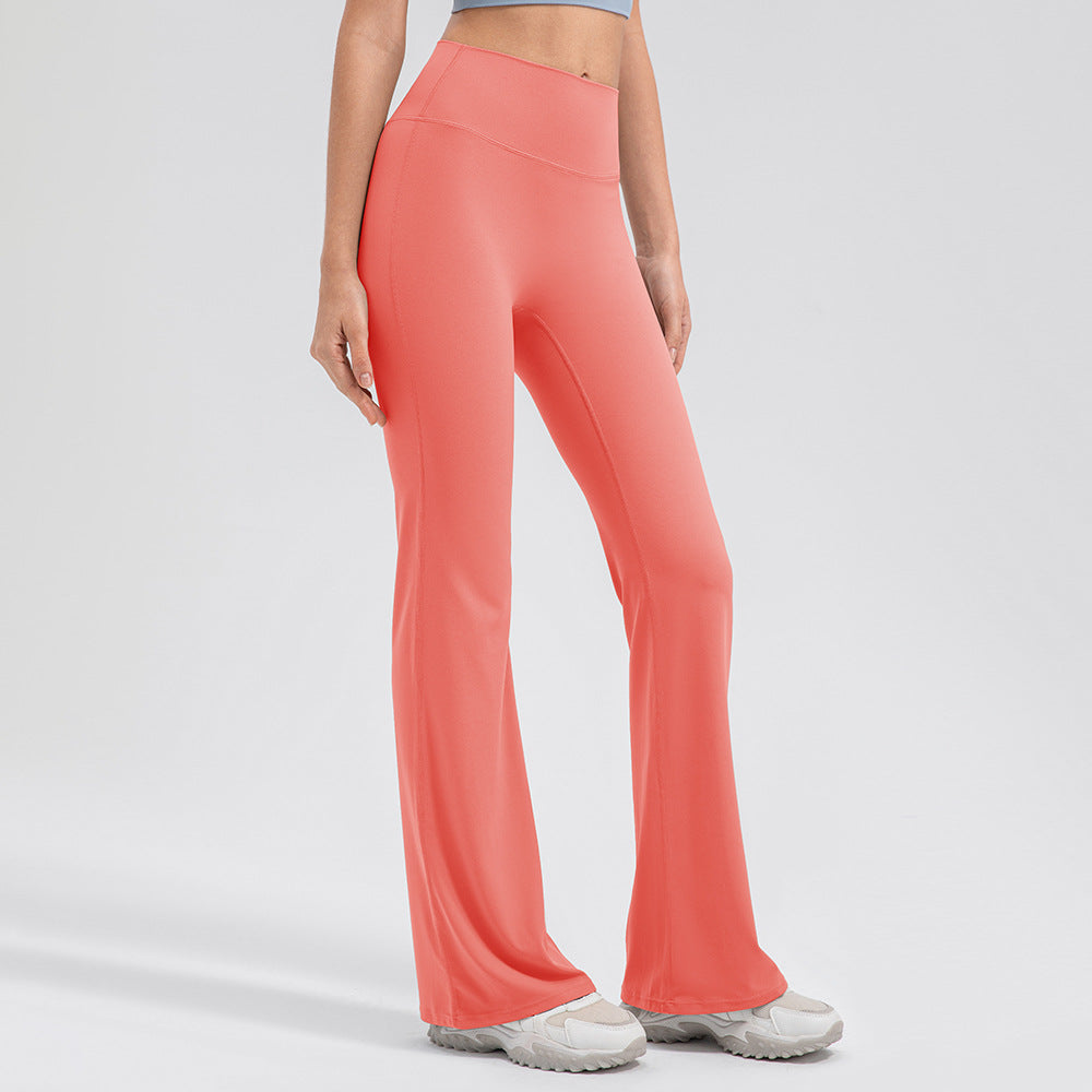 Breathe series women's high-waisted hip-raising micro-flared yoga pants, breathable and awkward-line-free sports fitness trousers 32393