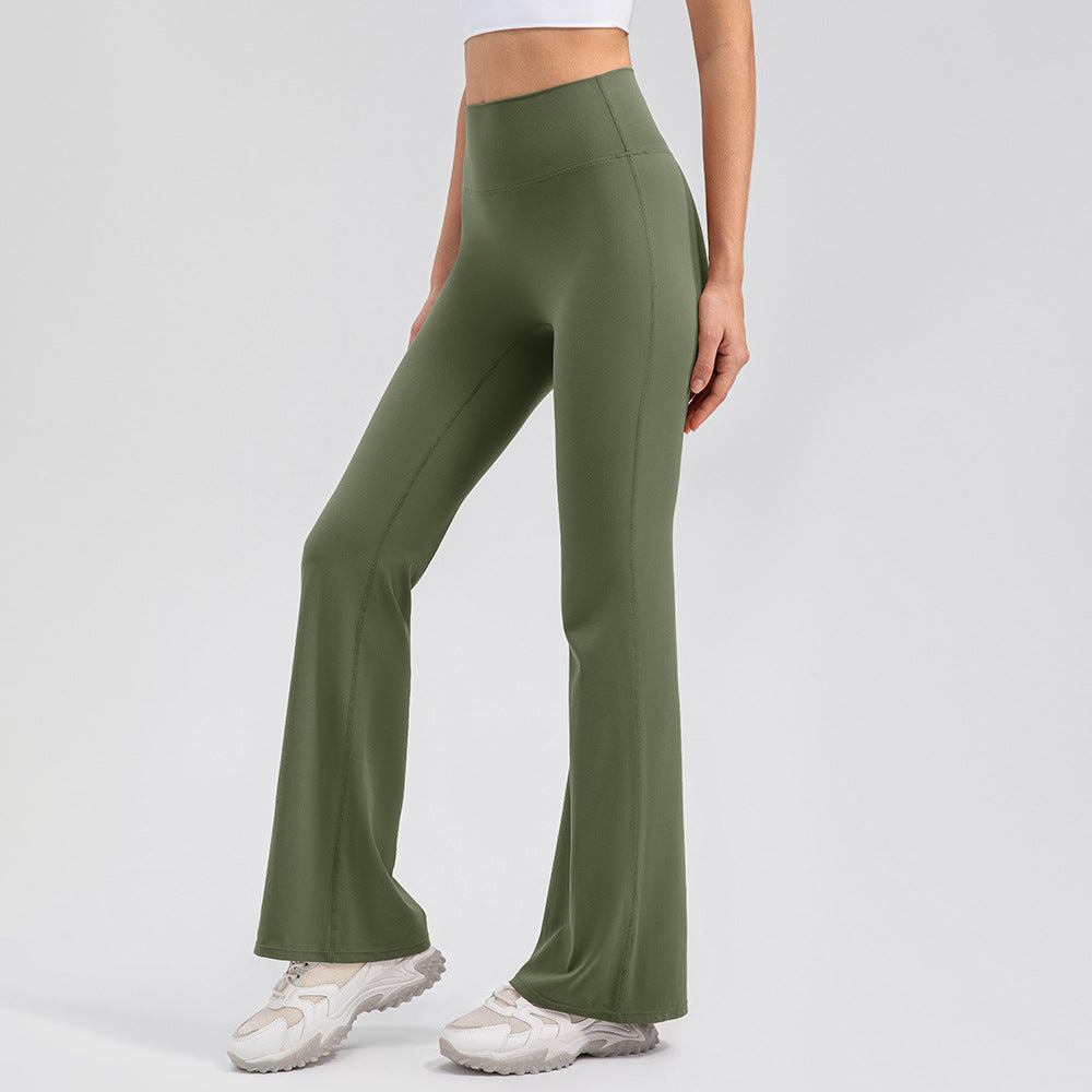 Breathe series women's high-waisted hip-raising micro-flared yoga pants, breathable and awkward-line-free sports fitness trousers 32393