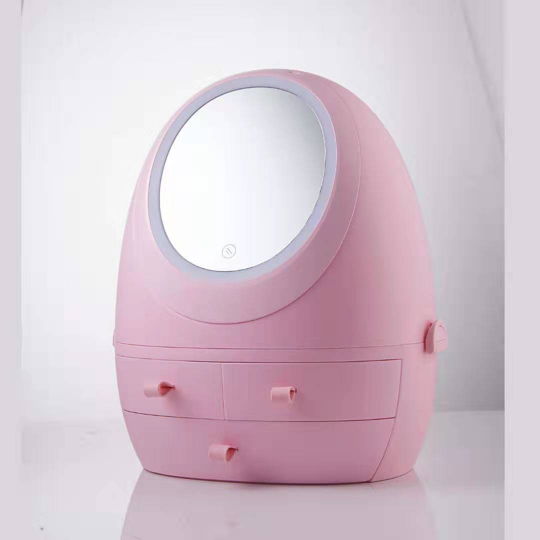 Pink Cosmetics Storage Box with Light